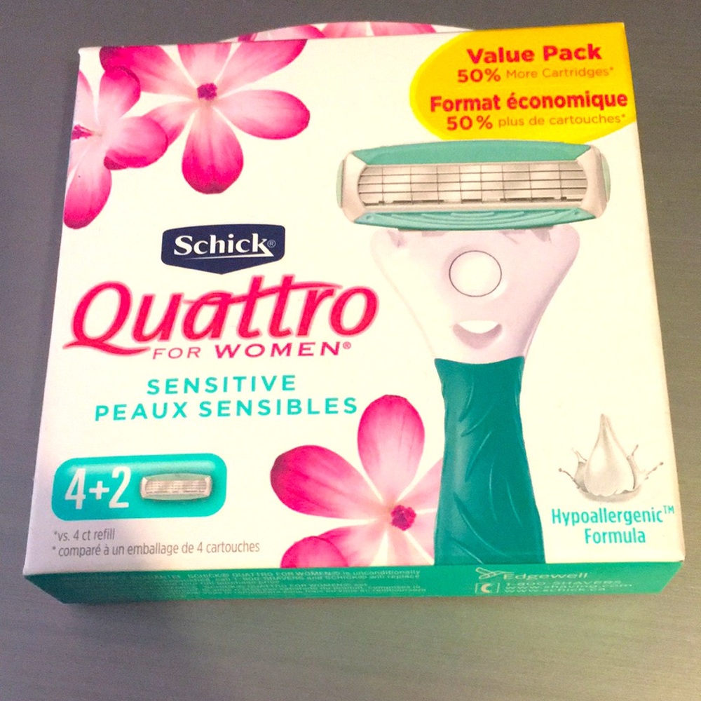 Schick Quattro Sensitive Refill Blades 4+2 = 6